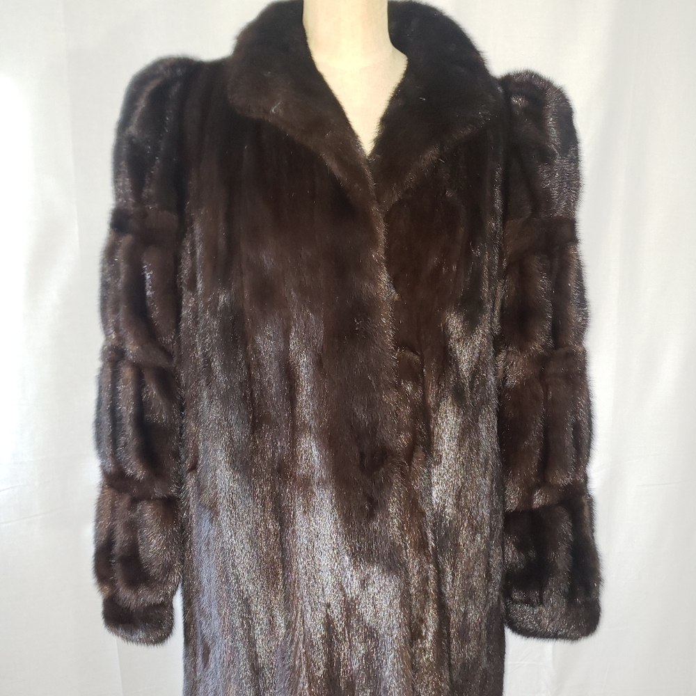 CAROL & MARY Full length genuine mink coat